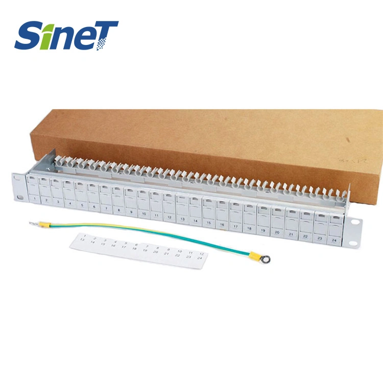 UTP STP 24 Port 19&prime;&prime;1u CAT6 Keystone Jack Tool-Less Network Patch Panel for Legrand Type