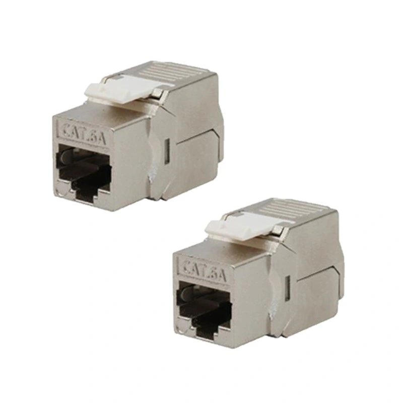 CAT6A FTP Keystone Jack Module Toolless 180 Degree RJ45 Keystone Jack Network Keystone Coupler Jack RJ45 Ethernet Connector Jack