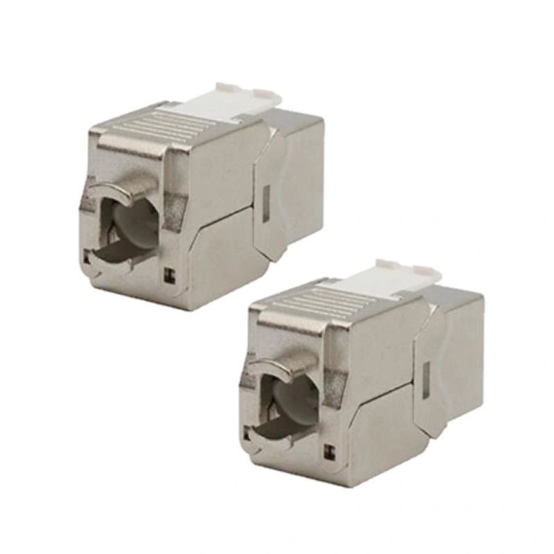 CAT6A FTP Keystone Jack Module Toolless 180 Degree RJ45 Keystone Jack Network Keystone Coupler Jack RJ45 Ethernet Connector Jack