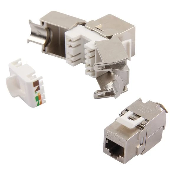 CAT6 S/FTP Toolless 180&deg; Keystone Jack Tool Free RJ45 Modular up-Down Direction