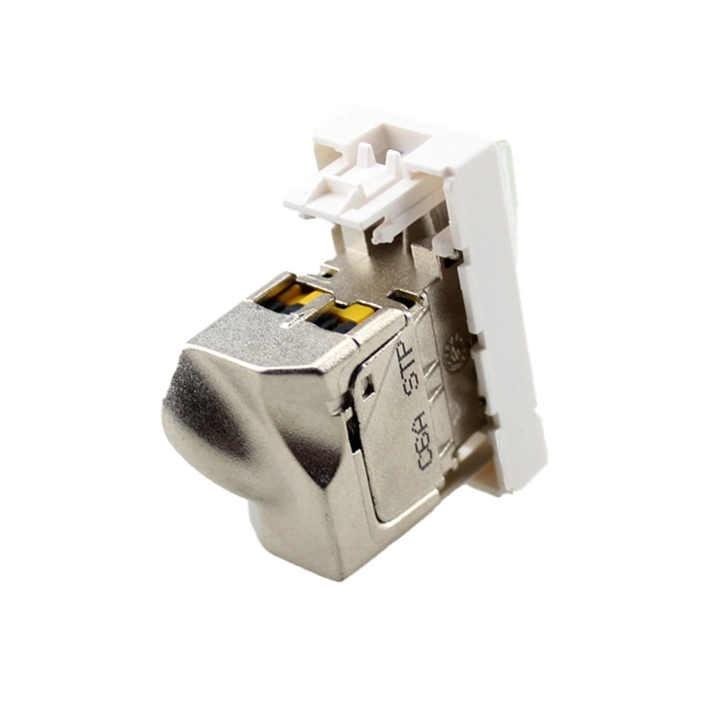 Best Quality Promotional RJ45 FTP Shielded Angle 180 degree Toolless Cat6A Keystone Jack