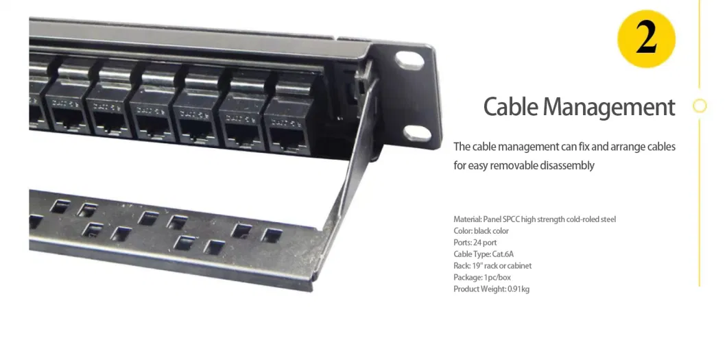 19&prime; 1u 24 Ports RJ45 Patch Panel