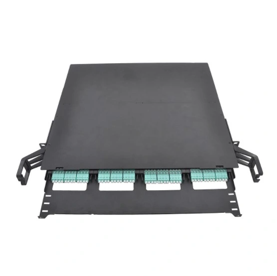 Plug and Play 4 Slot Unloaded MPO/MTP 1u 19&quot; Fo Patch Panel 48 Port Sc MPO/MTP Cassette Rack Mount AMP Optional Port MPO Fiber Patch Panel