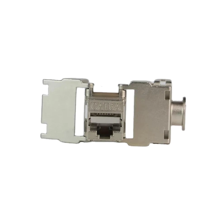 Shielded Network RJ45 CAT6A Keystone Jack FTP 180 Degree Toolless