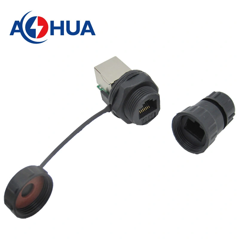 Factory Price Circular IP67 Panel Type RJ45 Socket with Cable Waterproof Connector