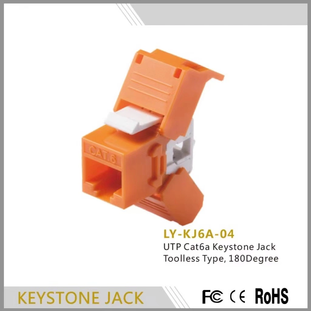 Tool free CAT6a 8P8C RJ45 modular Keystone jack