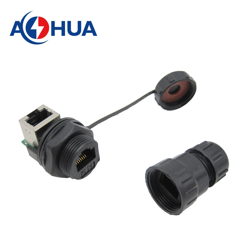 Factory Price Circular IP67 Panel Type RJ45 Socket with Cable Waterproof Connector