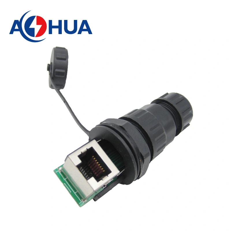 Factory Price Circular IP67 Panel Type RJ45 Socket with Cable Waterproof Connector