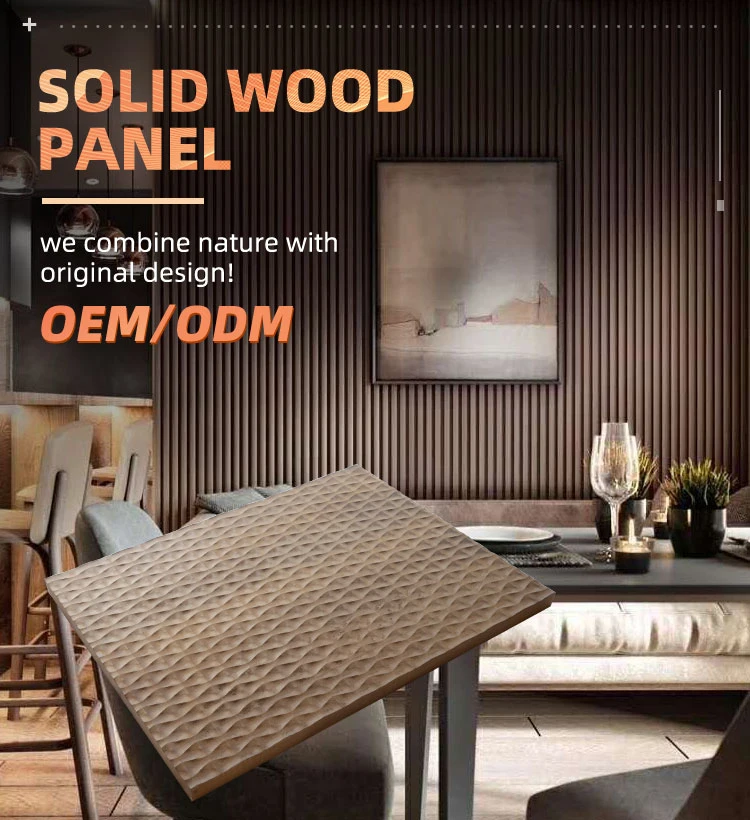 Mumu 3D High-Quality Interior Fluted Decorated Wooden Oak Thermowood Wall Slat Solid Wood Panel Poplar Veneer Door Decorative Professional Machine Wood Panel