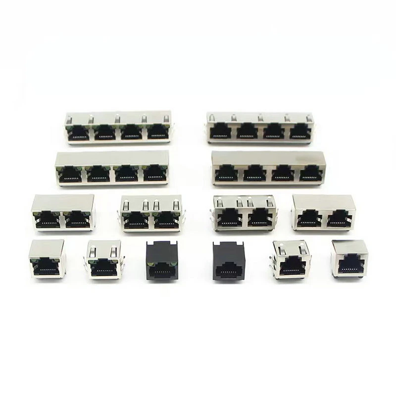 Ethernet Female 8p8c Cat5 CAT6A Jack Tab Down Shielded 1000 Base-T RJ45 Connector