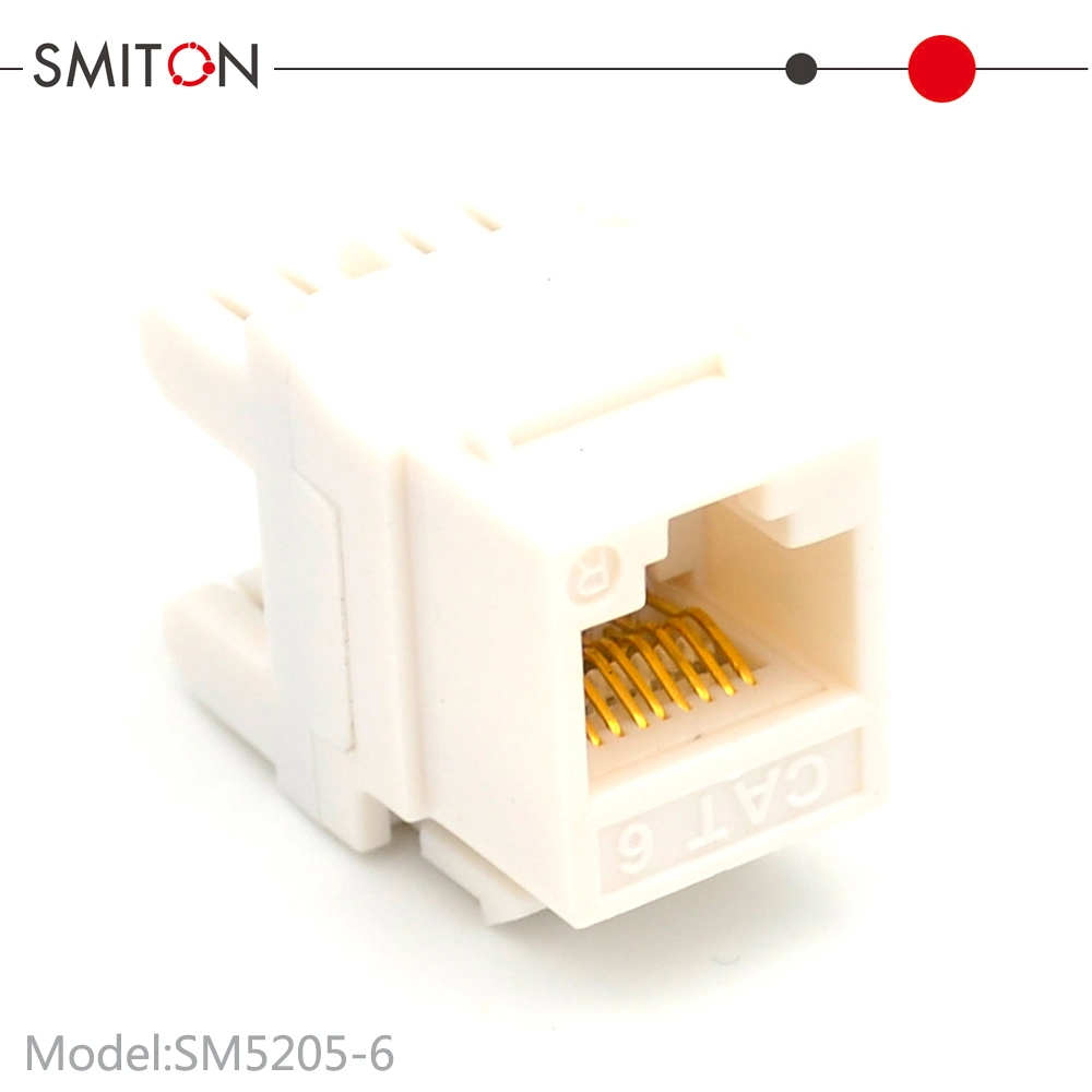 White Color RJ45 Modular Jack CAT6 Keystone Module