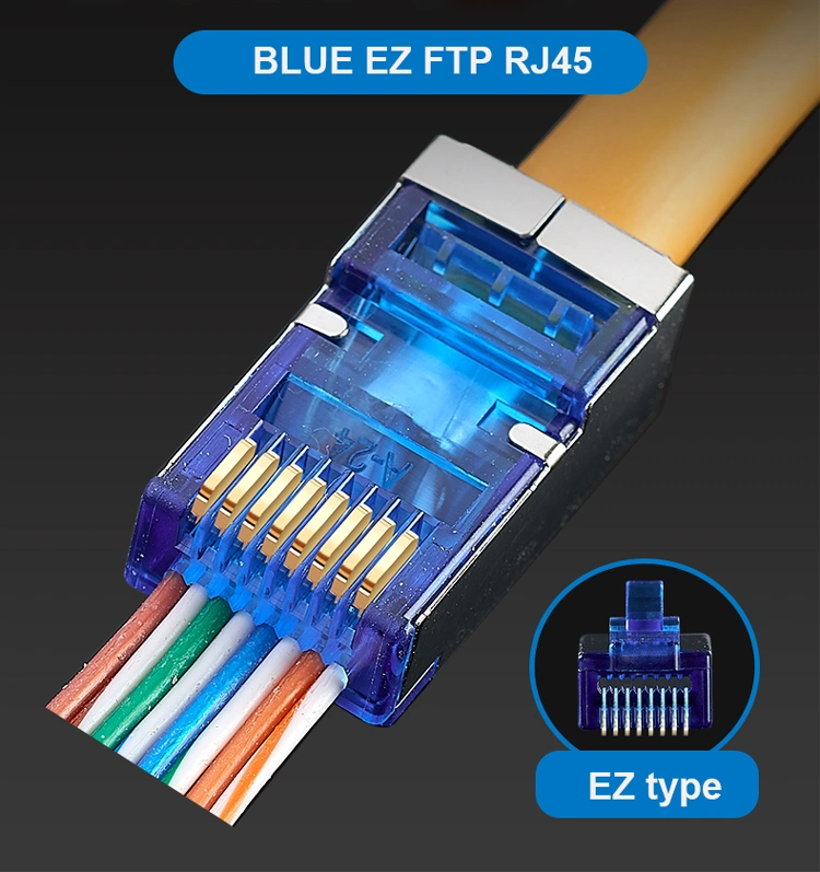 Ez Pass Through Connector Gold Plated RJ45 Connector Cat5e CAT6