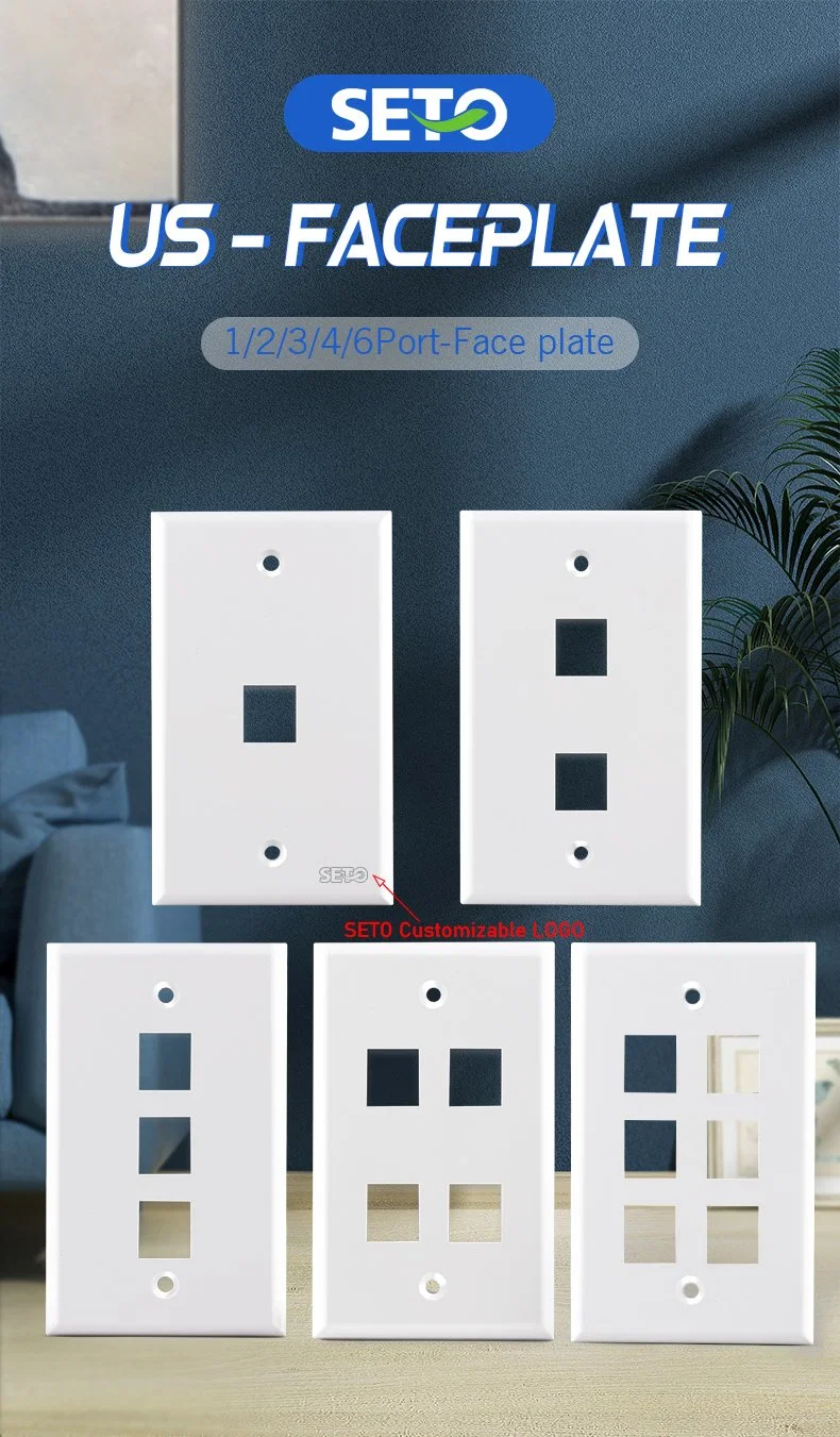 Seto Model 120 Face Plate Six-Port Vacant Panel American Multimedia Information Keystone Jack Face Plate