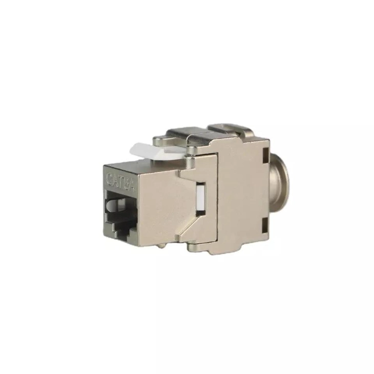 Shielded Network RJ45 CAT6A Keystone Jack FTP 180 Degree Toolless