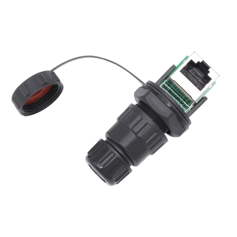 Factory Price Circular IP67 Panel Type RJ45 Socket with Cable Waterproof Connector