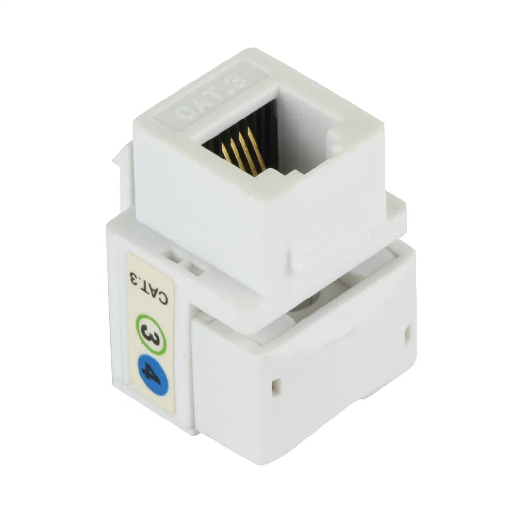 Krone Block 6p4c 90 Degree Cat3 Rj11 Keystone Jack with Colour Code