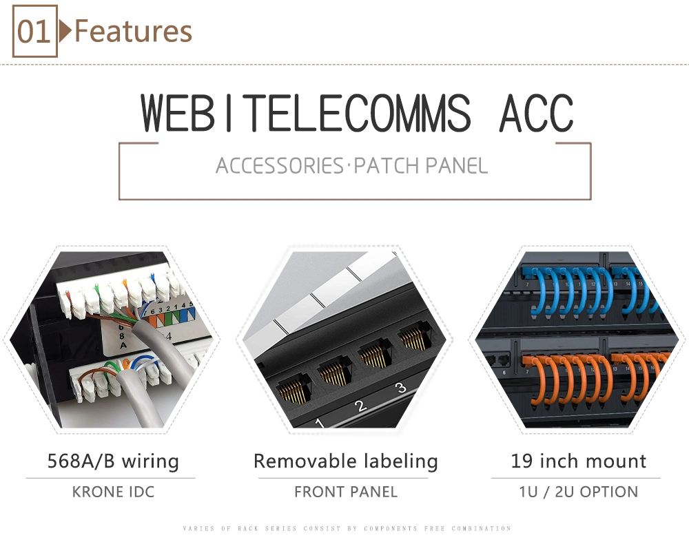 1u UTP Cat5e 24ports RJ45 Patch Panel