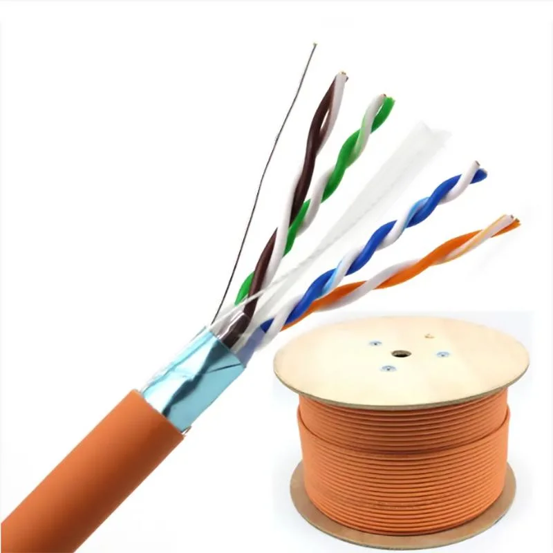 CAT6 FTP Twisted Pair LAN Cable CAT6 1000FT Twisted Pair 23AWG Solid FTP Network Ethernet Router Cable, 550MHz, PVC RJ45 Wire Orange