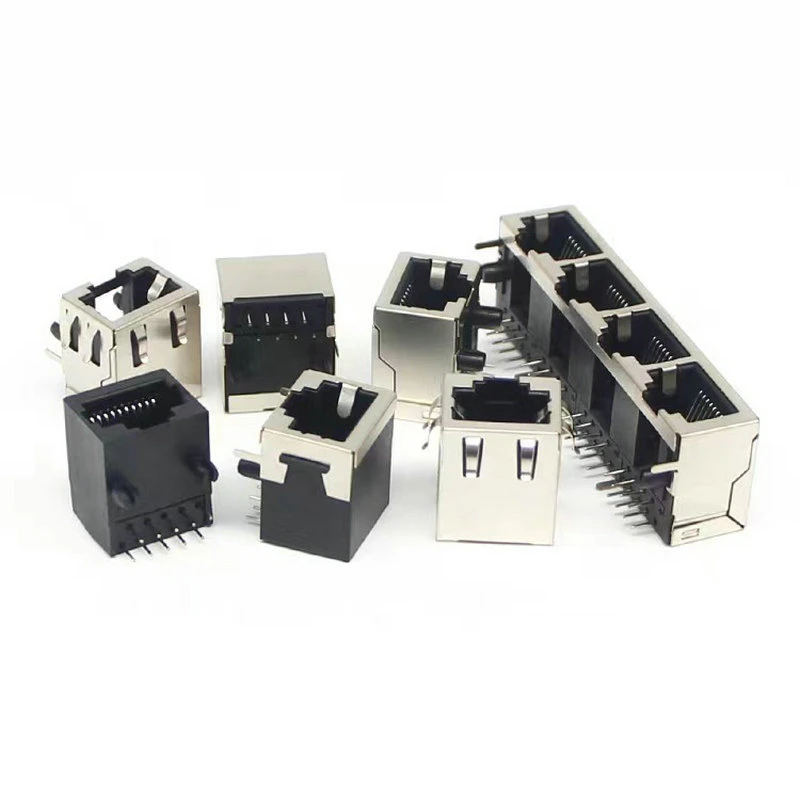 Ethernet Female 8p8c Cat5 CAT6A Jack Tab Down Shielded 1000 Base-T RJ45 Connector