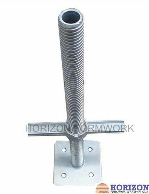 Screw Jack with Base Plate for Modular Scaffolding Systems