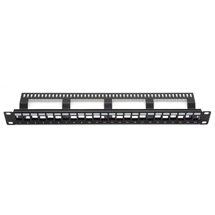 Factory Price 1u 24 Port Unshielded up-Down Port Blank Patch Panel with Back Bar