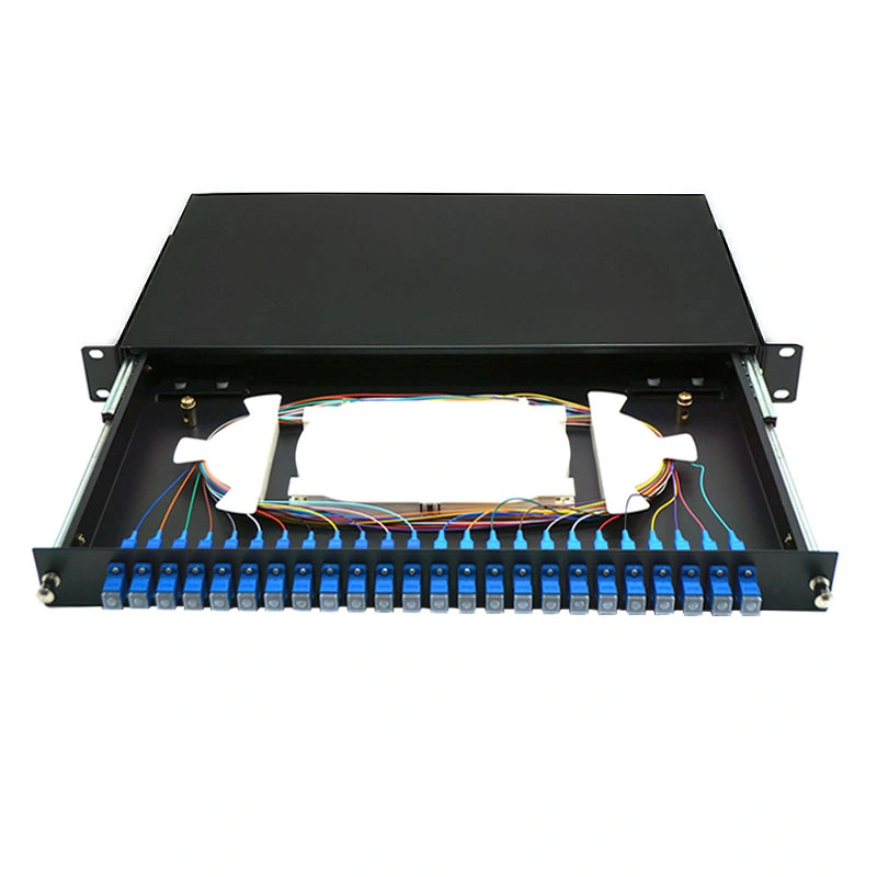 China Factory 1u 19&prime;&prime; 48/72/96 Core LC FC Sc Optical Fiber Patch Panel