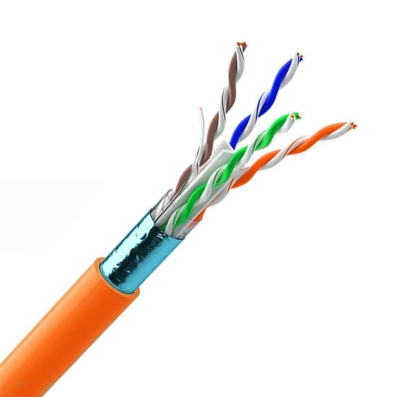 CAT6 FTP Twisted Pair LAN Cable CAT6 1000FT Twisted Pair 23AWG Solid FTP Network Ethernet Router Cable, 550MHz, PVC RJ45 Wire Orange