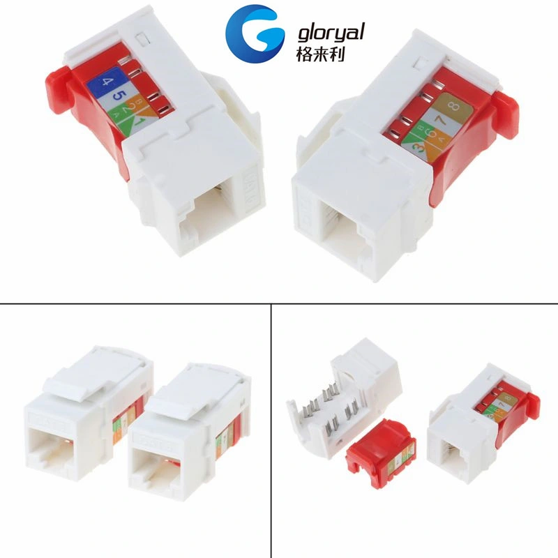 CAT6 Network Module Information Socket RJ45 Connector Adapter Keystone Jacks Modules Tool-Free Connection