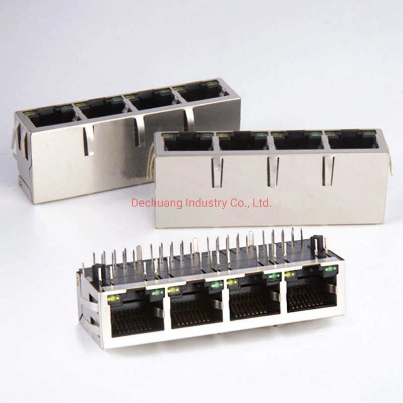 Free Sample Female Cat 5 Shielded CAT6 Ethernet Modules Jack 2.5g Network Plug Stacked RJ45 Connector