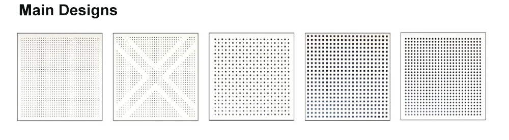 Gypsum Perforated Acoustic Panels for Wall and Ceiling