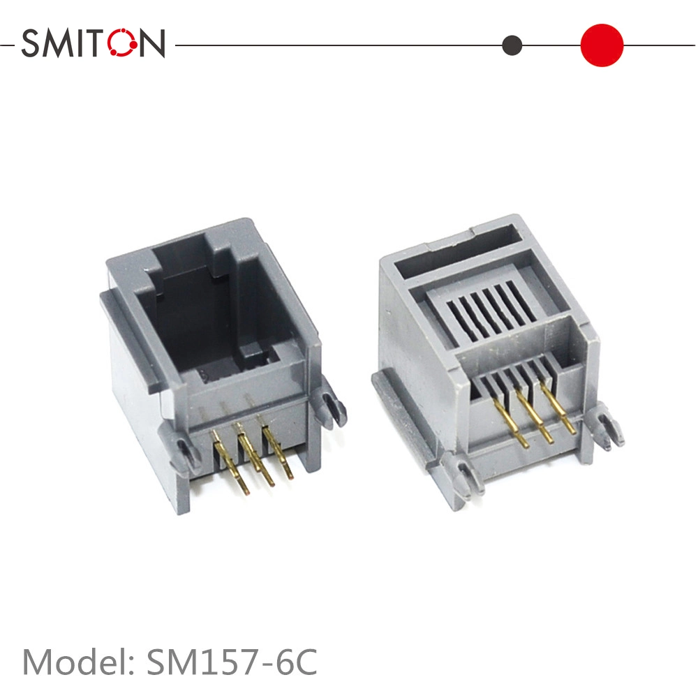 Right Angled Rj12 Rj11 6p6PC 6p4c 6p2c PCB Jack PCB Modular Jacks