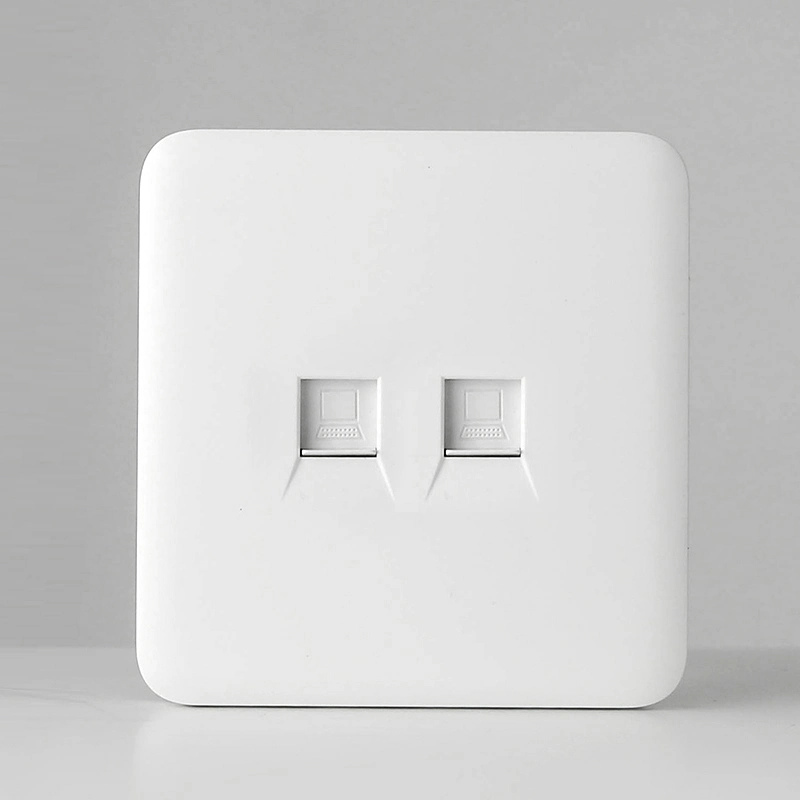 Factory High Quality BS UK British Standard Double CAT6 RJ45 Computer Socket Plastic PC Electrical Internet Switch Wall Socket
