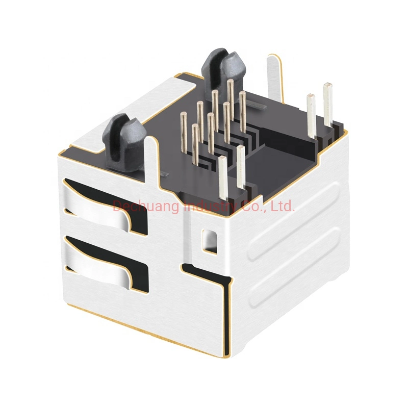 Ethernet Female 8p8c Cat5 CAT6A Jack Tab Down Shielded 1000 Base-T RJ45 Connector