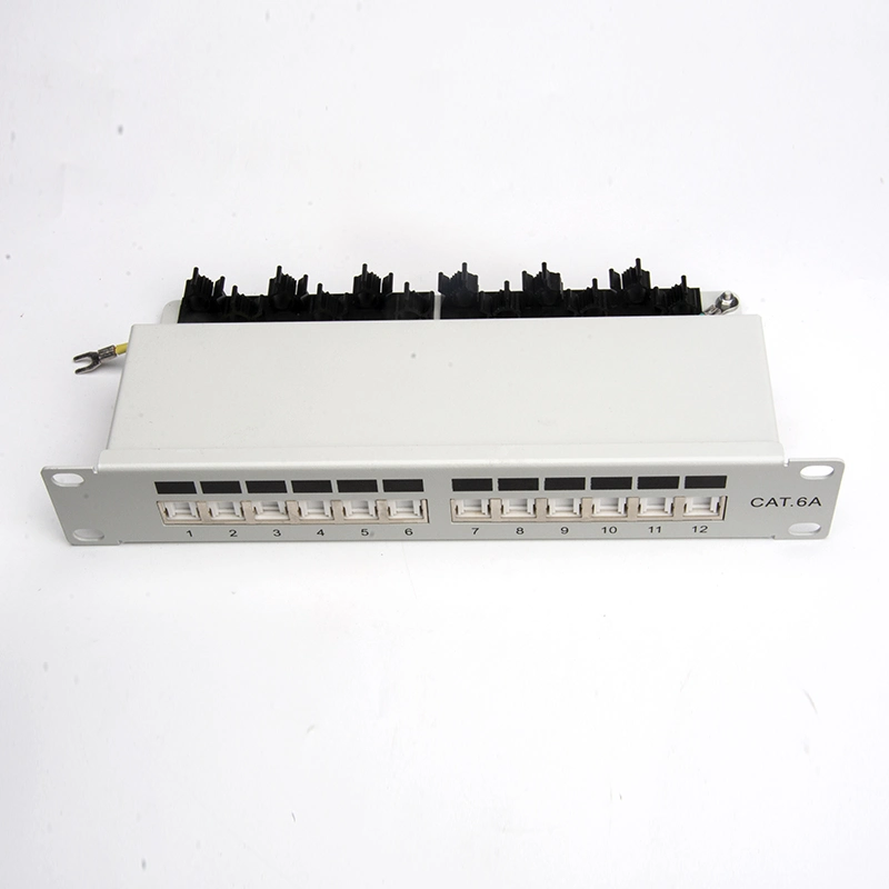 Network CAT6A CAT6 RJ45 12 Port FTP Shield Patch Panel