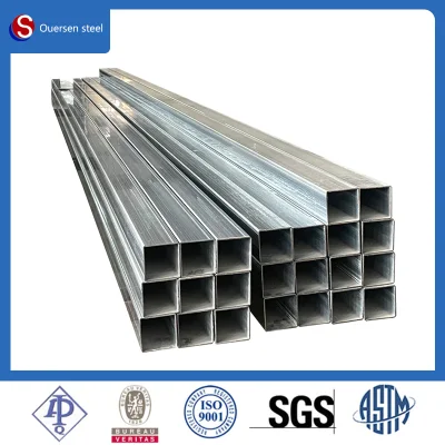  China suministro de tubería de acero galvanizado DIP caliente/tubo de acero hueco rectangular