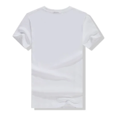 Algodón Blanco cuello redondo Camiseta de manga corta Custom Logo para hombre