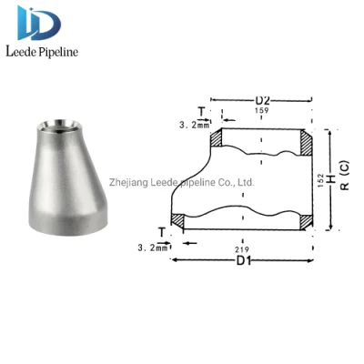 Reductor de conexión de tubo de soldadura de tope excéntrico de acero inoxidable