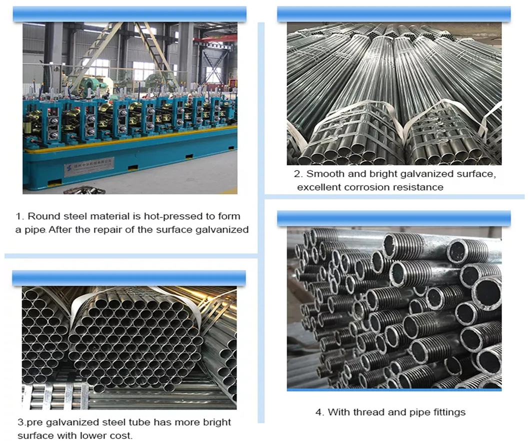 A106 A53 Hot DIP ERW Welded Galvanized Round Steel Tube