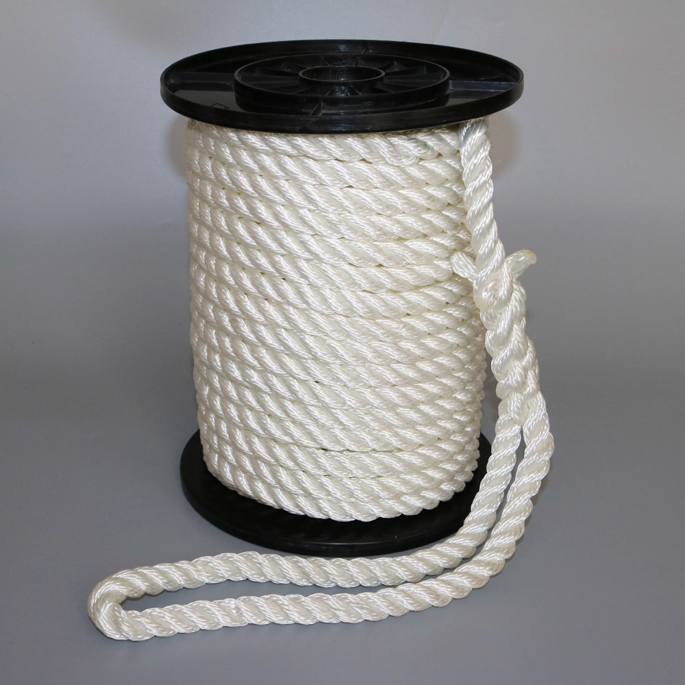 White Color 12 mm 3-Strand Polyester Rope