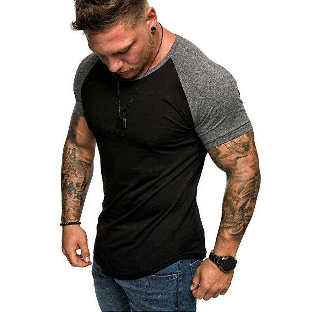 Mens Fitness Athletic Gym Muscle Tops Casual Training Slim Fit T-Shirt Tee