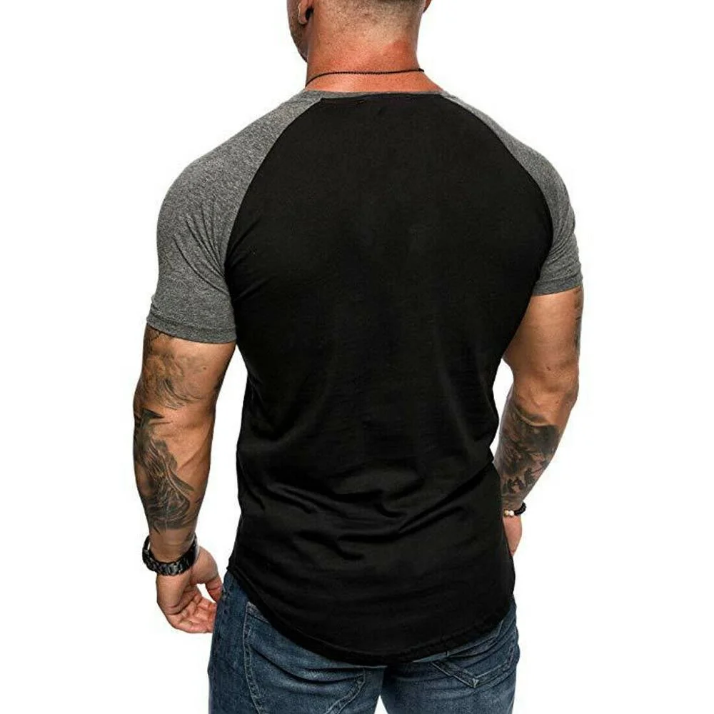 Mens Fitness Athletic Gym Muscle Tops Casual Training Slim Fit T-Shirt Tee