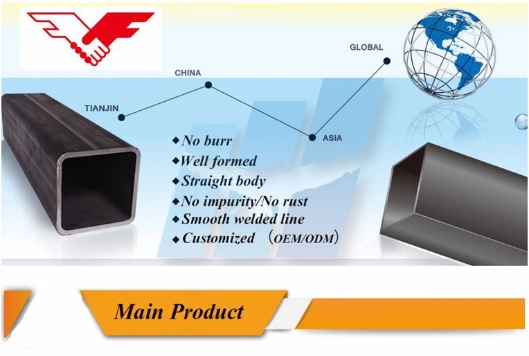 ASTM A500 Q235 S235jr S355jr Cold Rolled / Hot Rolled Black Annealed ERW Welded Hollow Section Square Steel Tube