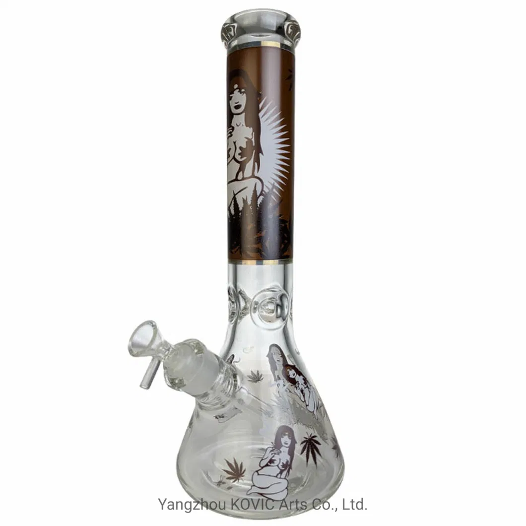 14&quot; Miss Mary Jane Color Decal Beaker Water Pipe Glass Smoking Pipe