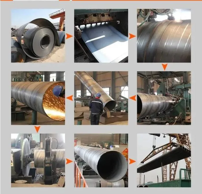 S275/S355/X52/X65/X70 Carbon Steel ERW / SSAW / LSAW Big Diameter Spiral Welded Steel Pipe