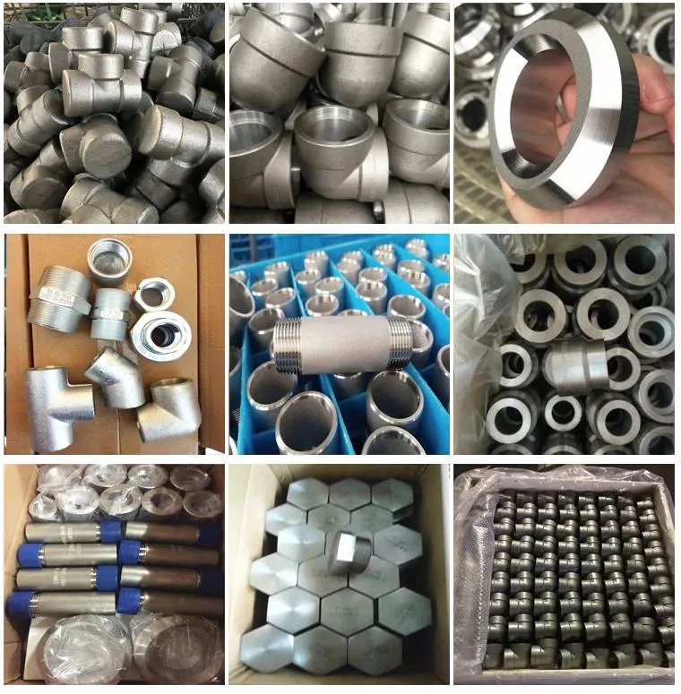 High Pressure 2000 3000 6000 9000 Forged Carbon Steel Pipe Fittings Socket Welding Fittings Sw Elbow Coupling Cross Bushing Plug Nipple Outlet Tee Union