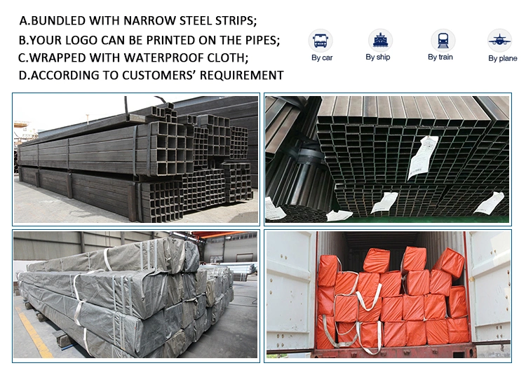 Square Hollow Section and Packed by Strips Steel Tube Rectangular Pipe