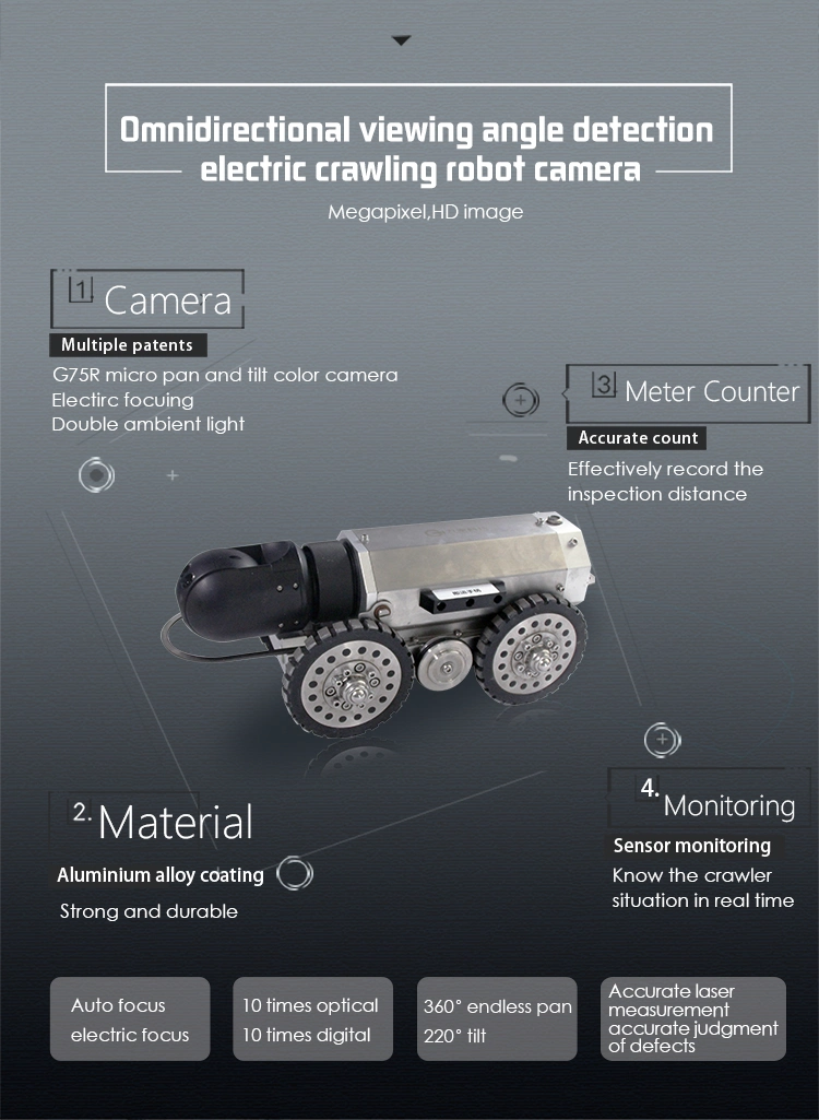 Industrial Pipe Inspection Camera with CCTV Crawler Technology