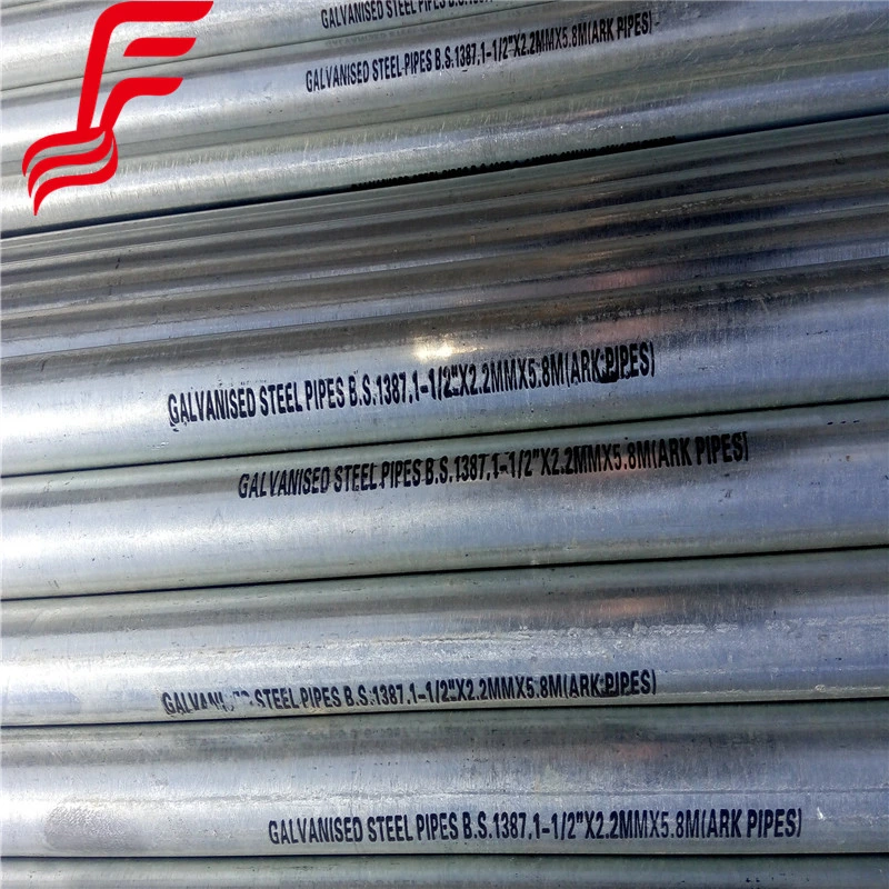 Steel Chart BS1387 Class C Galvanized Steel Pipe Specifications Gi Tube