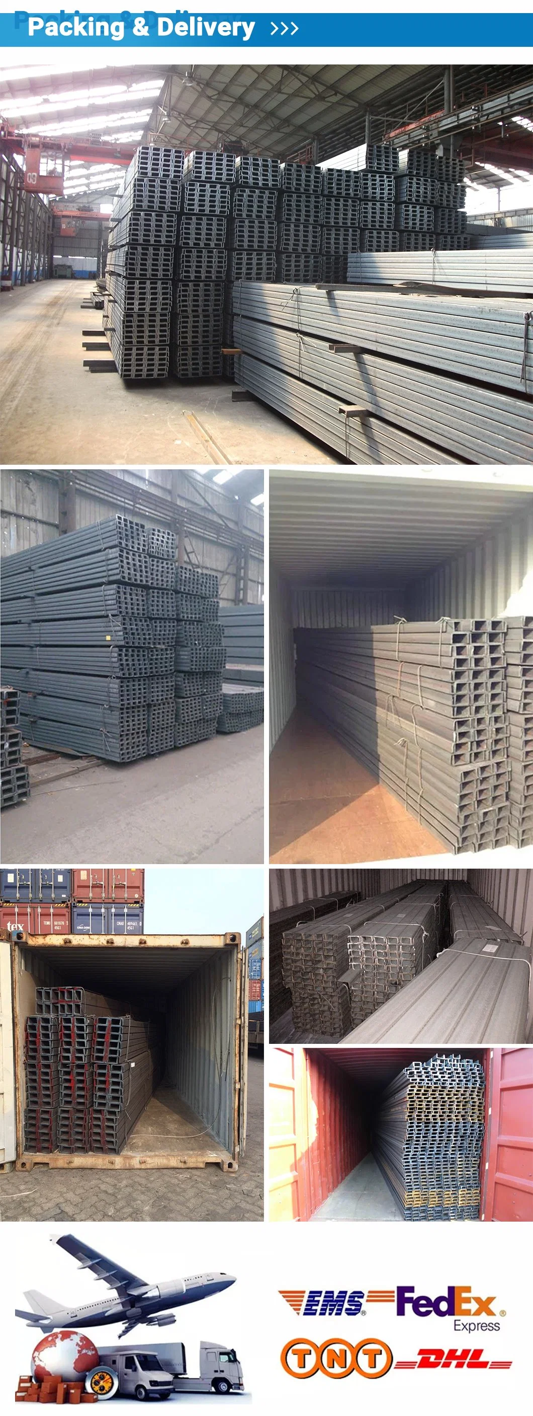 Factory Direct Sale S235jr/S235/S355jr/S355 Mild Steel U Channel Steel