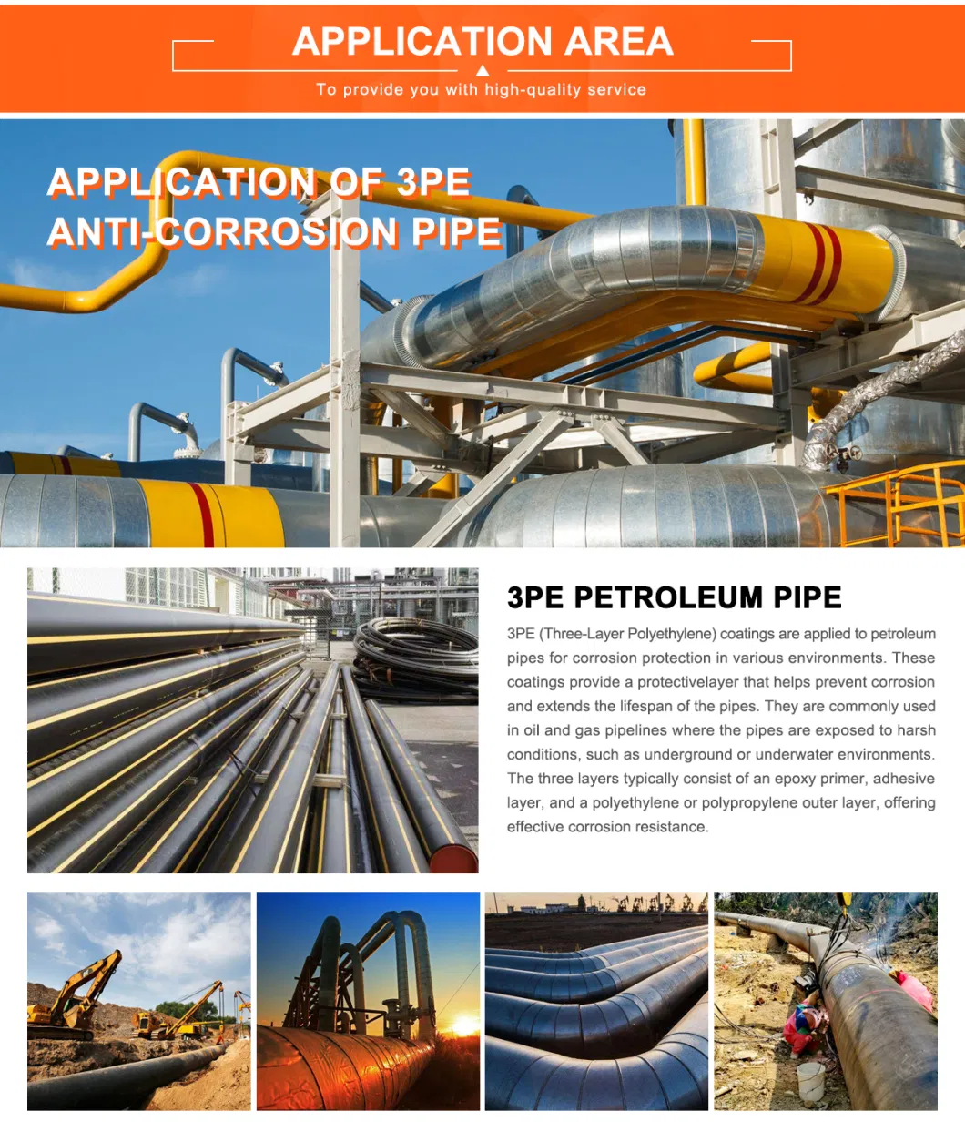 3PE/3PP/3lpe Epoxy Coated Steel Pipe API5l Anti - Corrosion Steel Pipe